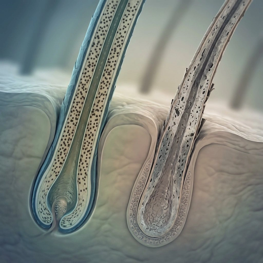 How Aging Affects Hair Thickness, Color, and Chemical Treatments